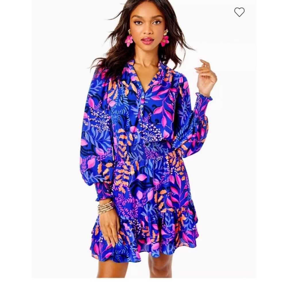 Lilly Pulitzer Blue and Pink Floral Dress